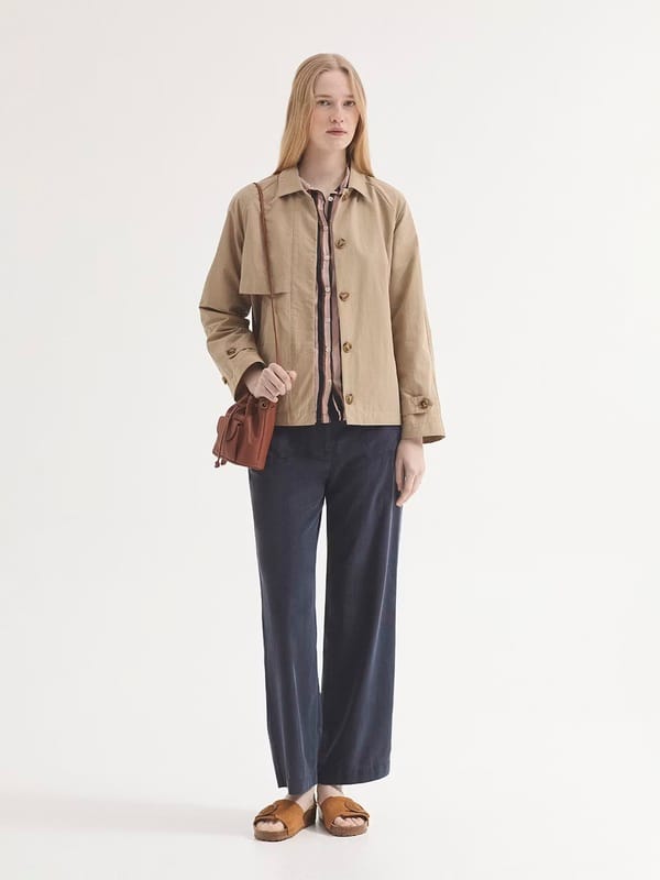 Pantalón de Tencel sobretintado con bolsillos Nice Things marino - Imagen 2