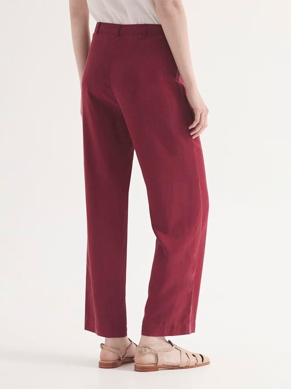 Pantalón de Tencel sobretintado con bolsillos Nice Things Burdeos - Imagen 2
