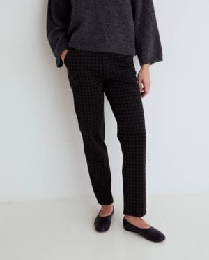 Pantalón recto cuadros kaki Yerse