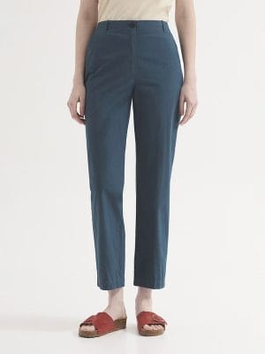 Pantalón recto de popelín sobretintado