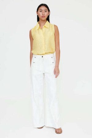 Pantalón vaquero wide leg blanco Wild Pony