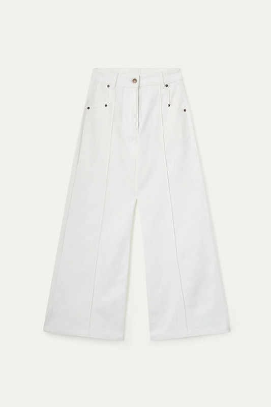 Pantalón vaquero wide leg blanco Wild Pony - Imagen 2