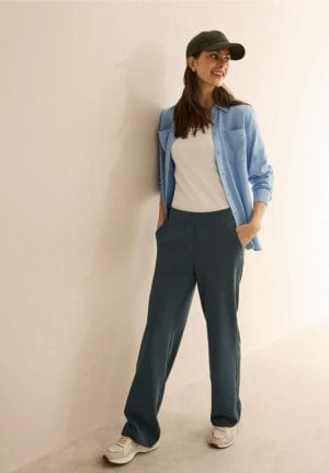 Pantalones CECIL Básicos Pierna Ancha Verde