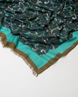 Pañuelo estampado de arabescos Verde Oscuro Surkana