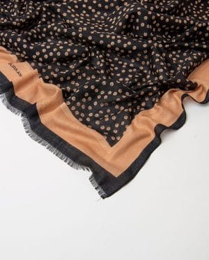 Pañuelo estampado de topos batik Negro Surkana