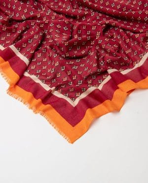 Pañuelo estampado geométrico foulard Rojo Surkana