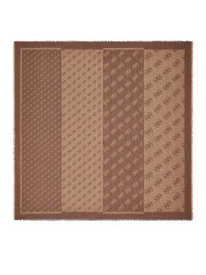 Pañuelo Lindsey Viscosa Kefiah logo Marrón Guess