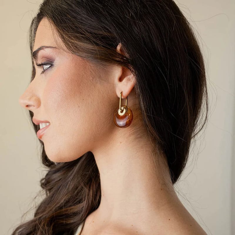 Pendientes Marbles Xyra Anartxy Rosa - Imagen 2