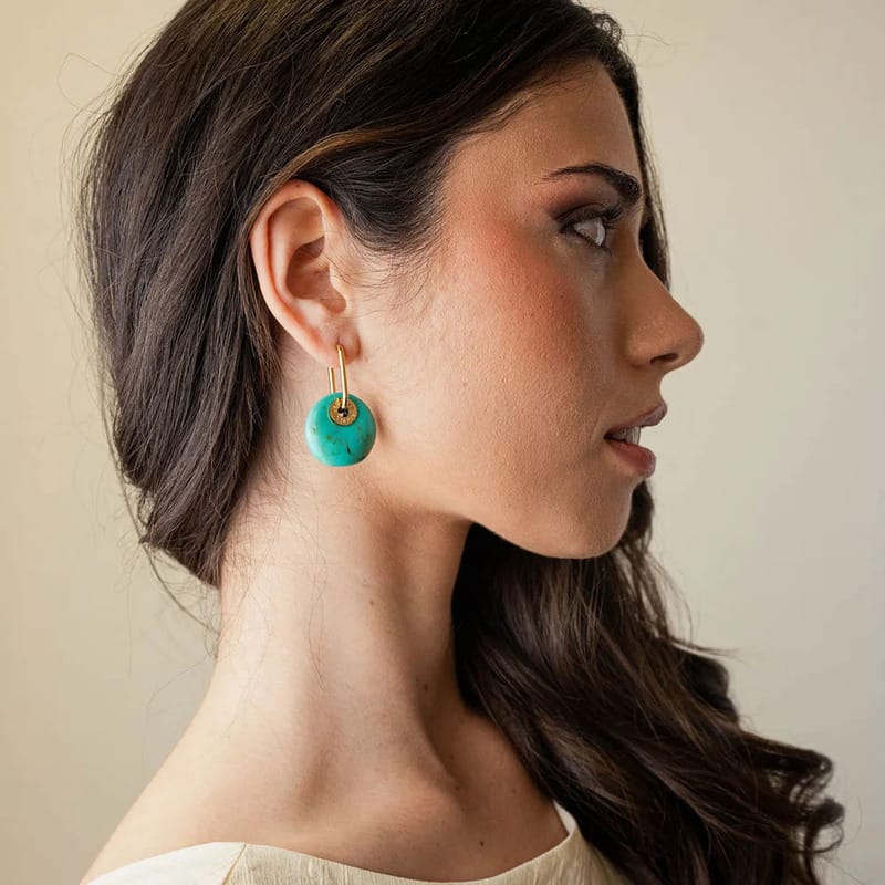 Pendientes Marbles Xyra Anartxy Turquesa - Imagen 2