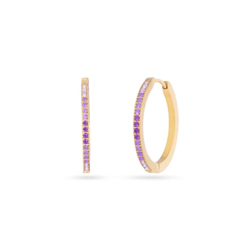 Pendientes Sparkle Zirelle Anartxy dorado morado
