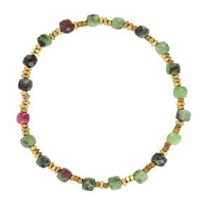 Pulsera elástica Spirit piedras facetadas Verde Anartxy