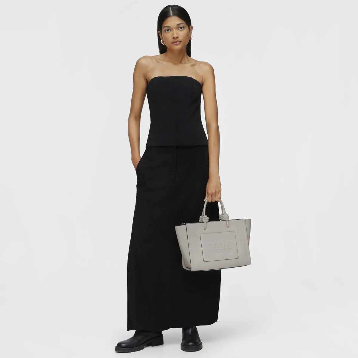 Bolso Shopper Tous Mediano Amaya Gris - Imagen 4