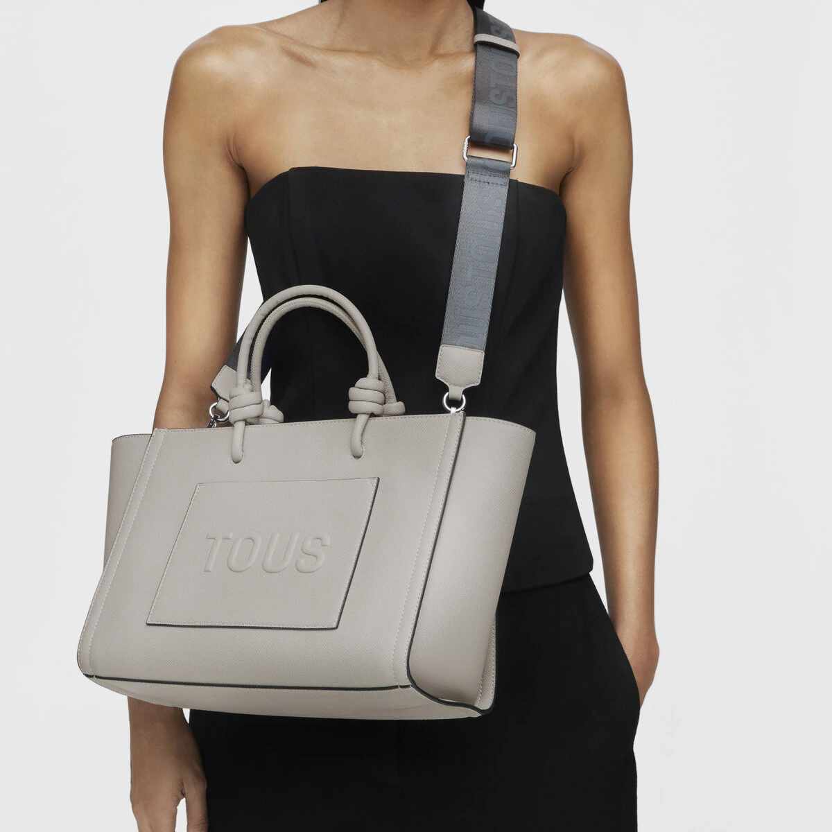 Bolso Shopper Tous Mediano Amaya Gris - Imagen 2