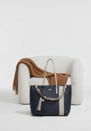 Bolso shopper tricolor Noco Azul