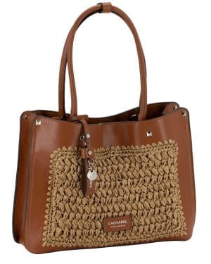 Shopper rafia cacharel trenzada cuero