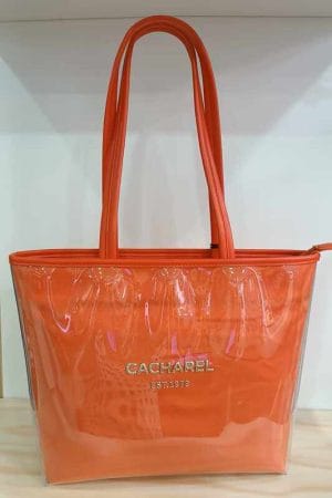Bolso Clásico Cacharel Shopper Vinilo Naranja