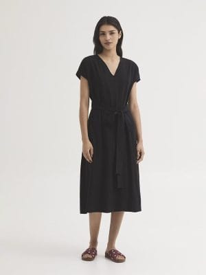Vestido de seersucker y Tencel negro Nice Things