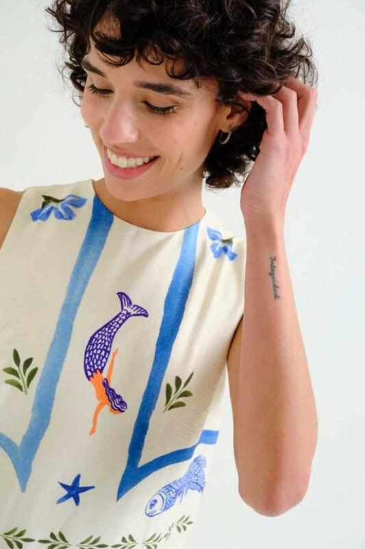 Vestido largo Palm & Mermaid Compañia Fantástica - Imagen 4