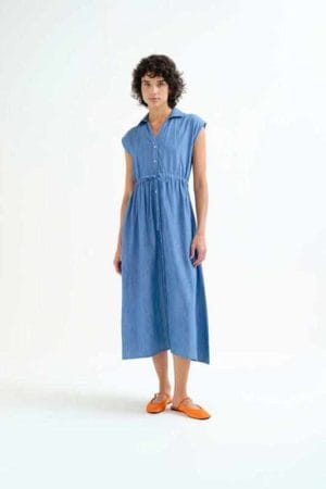 Vestido midi chambray azul claro Compañia Fantástica