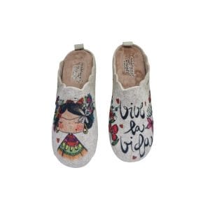 Zapatilla de Casa Vivant "Vive la Vida" Gris