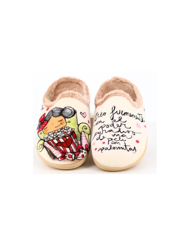 Zapatilla de Casa Vivant "Creo firmemente en el poder curativo de las Palomitas" Everest Beig