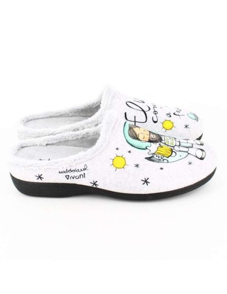 Zapatillas de Casa Vivant "El Universo Conspira a Mi Favor" Gris - Imagen 3