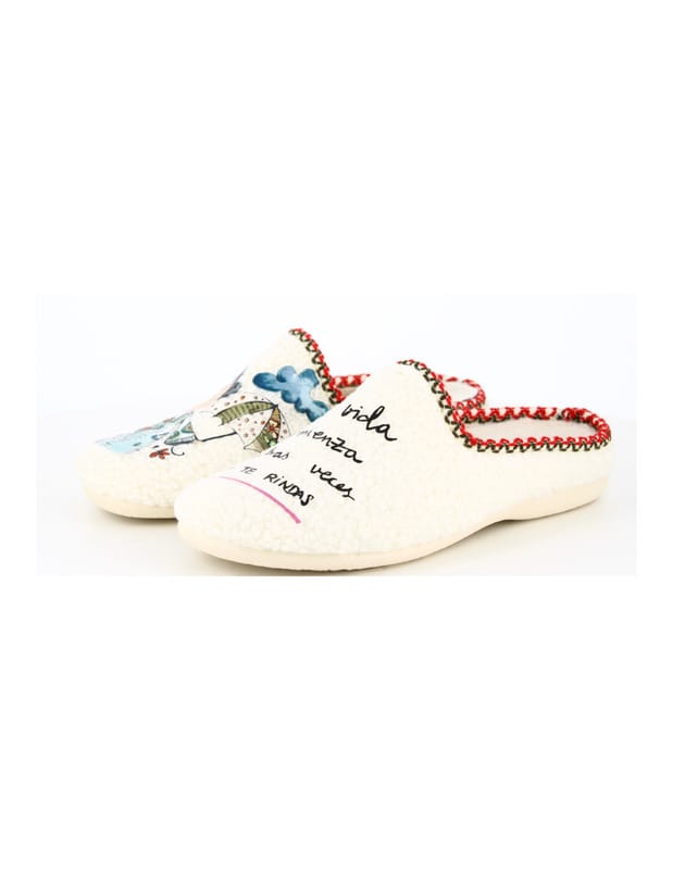 Zapatilla de Casa Vivant "La Vida comienza muchas veces no te rindas" Danubio Hielo - Imagen 2