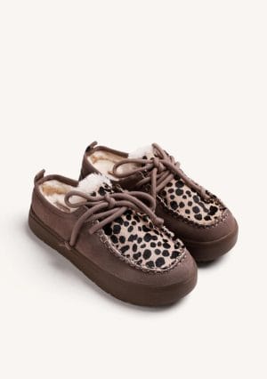 ZUECOS TAUPE PIEL ESTAMPADO ANIMAL GIOSEPPO
